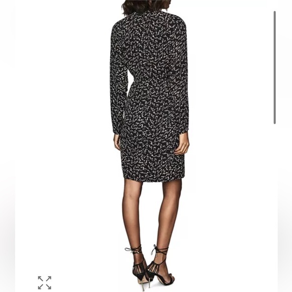 Reiss Julia NWT Black Zigzag Print Plunge Mini Dress Size 4‎ - Picture 12 of 16